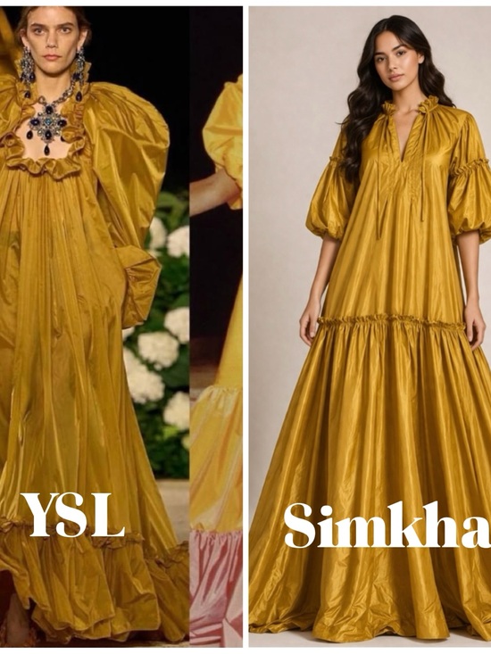 Jonathan Simkhai Dresses & Skirts - Jonathan Simkhai Mustard Gold Puff-Sleeve Maxi Dress .Brand New/without tag